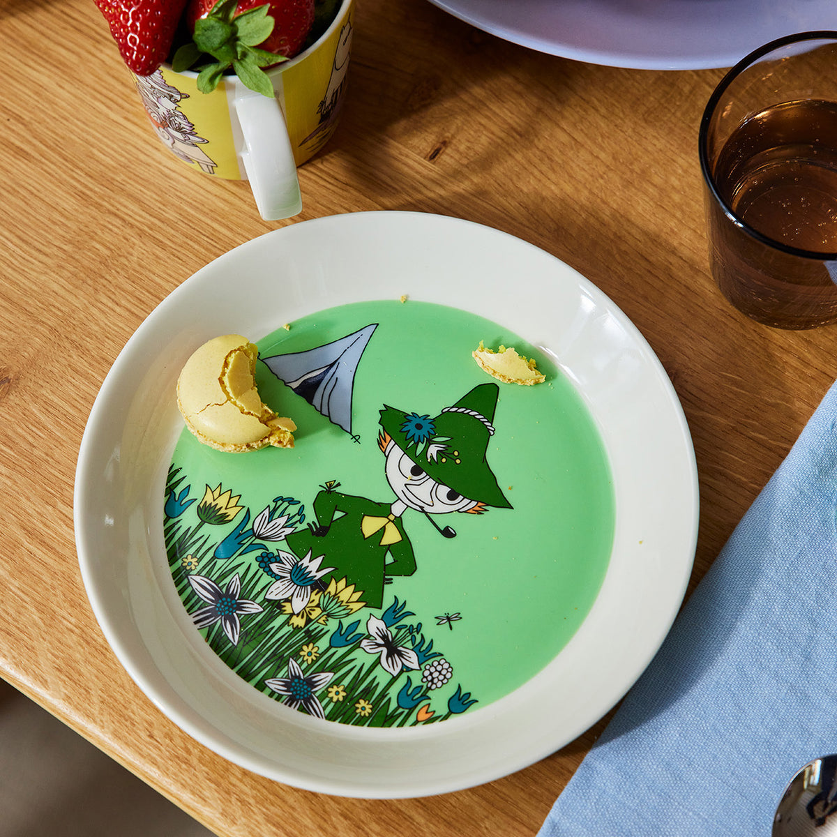 Moomin plate 19cm Snufkin green