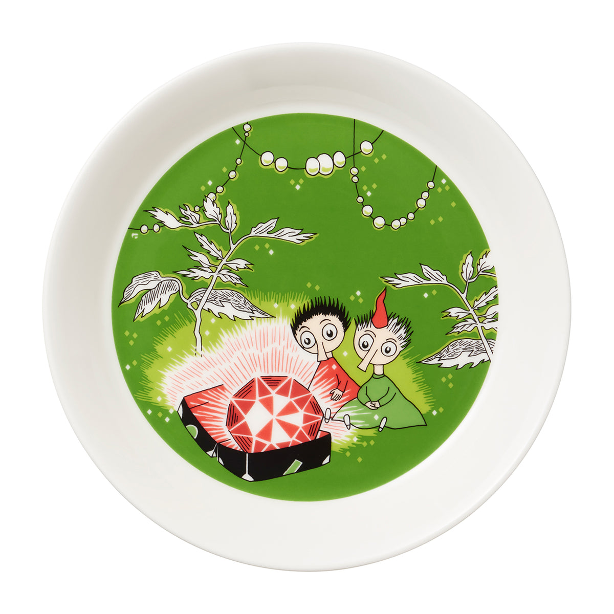 Moomin plate 19cm Thingumy and Bob green