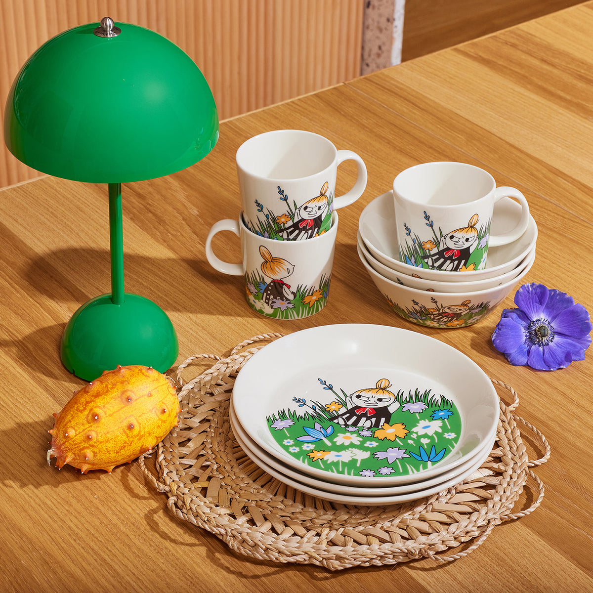 Moomin plate 19cm Little My and meadow