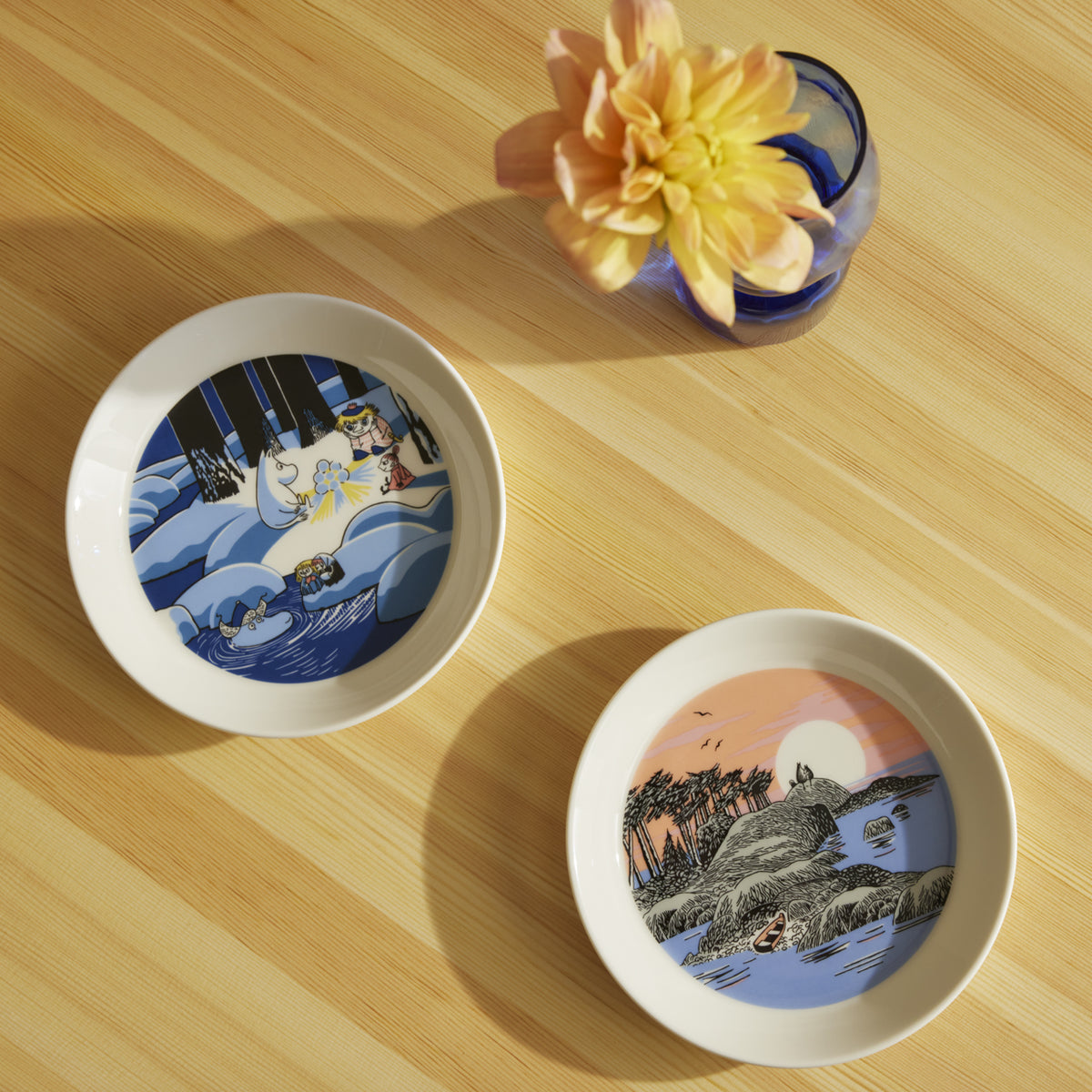 Moomin plate 19cm Snow Lantern & Moomin's Day 2-set