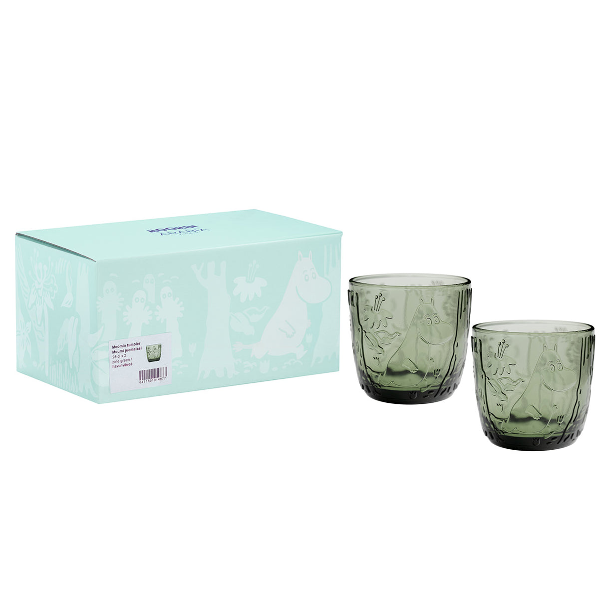 Moomin tumbler 28cl pine green 2pc