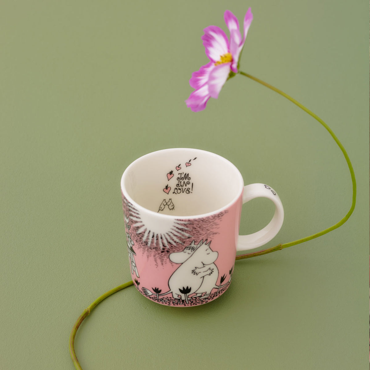 The Love 30 Special Anniversay mug on a reen background