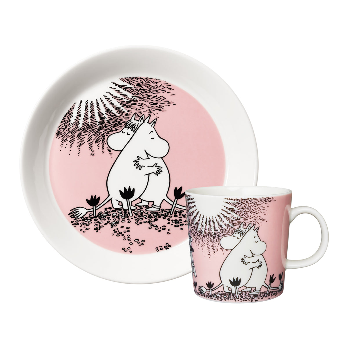 Moomin set  mug  & plate Love