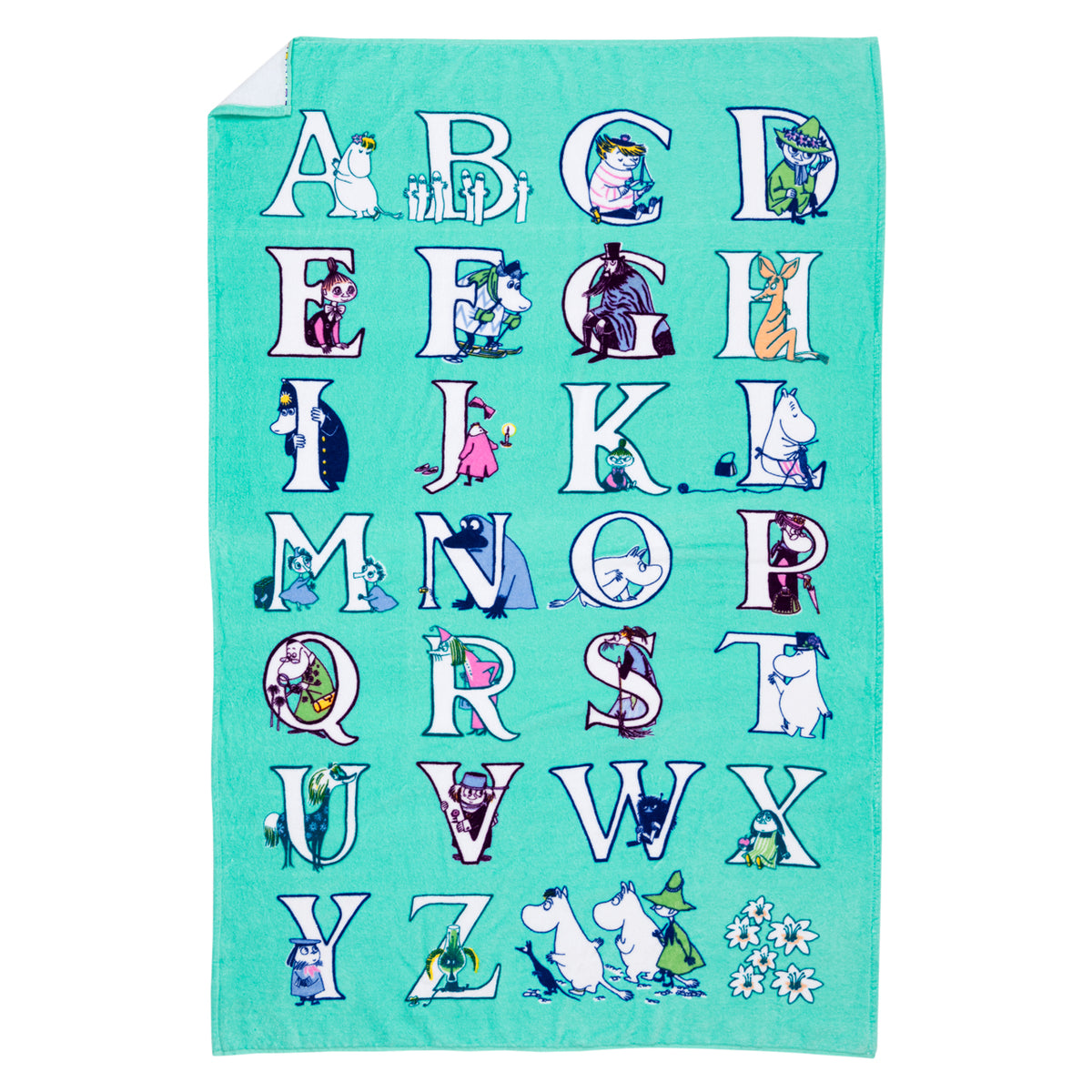 Moomin bath towel 95x150cm Alphabets