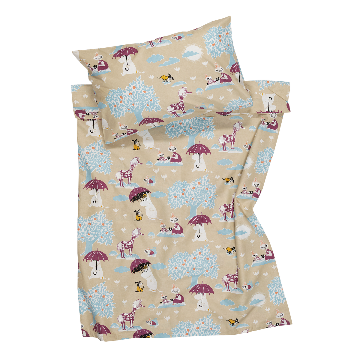 Moomin bedset 120x160cm Under The Umbrella